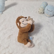 SEGA Curious George Sleeping with Bear Mascot Plush Keychain Original