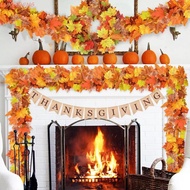 LUXELIVING Red Autumn Maple Leaves, 1.7m Realistic Artificial Maple Garland, Hanging Vine Lifelike S