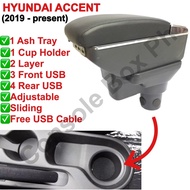 Hyundai Accent 2019 , 2020 , 2021 , 2022 , 2023 Armrest Console Box Car Accessories