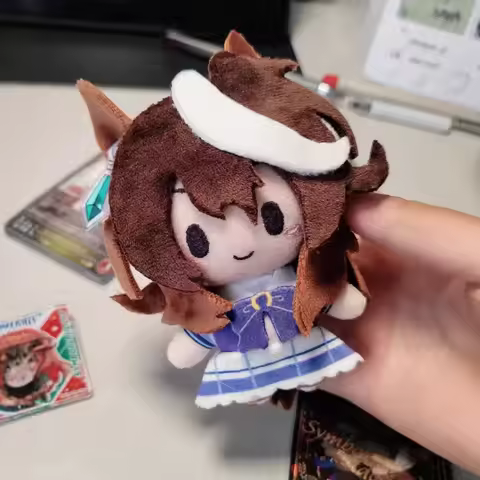 Uma Musume: Pretty Derby 10cm Symboli Rudolf Oguri Cap Cotton Plush Dolls with Nunu-style Body Keych