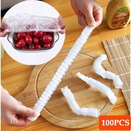 Disposable Food Cover plastic wrap Elastic Food Lids For Fruit Bowls Cups Food Covers Caps (100 Pcs)