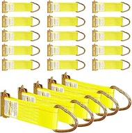 20 Pack E-Track 2" x 6" Rope Tie-Offs, E Track Tie Down Anchors Tie Off Strap w/D Ring, for Load Sec