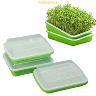 fol Seed Sprouter Tray Wheatgrass Grower with Lid Soilless Plate Hydroponics Nurserys