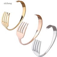 SHIHENG Vintage Personality Open Stainless Steel Exquisite Retro Fashion Jewelry Korean Style Bangle Women Bangle Fork Bangle