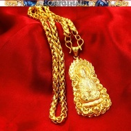 Domineering 916gold Men Guanyin Necklace in stock