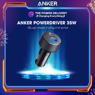 Tẩu sạc nhanh 2 cổng ô tô xe hơi Anker A2732 PowerDrive 35W Sạc nhanh 20W BẢO HÀNH 12 THÁNG
