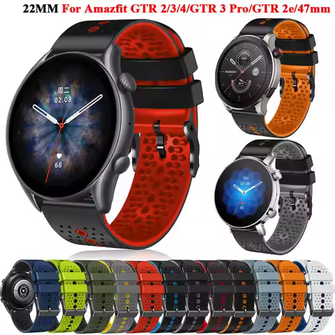 For Amazfit GTR 4 Smart Watch Strap 22mm Silicone Replacement Band ремешок Amazfit GTR4/3 Pro 47mm/G