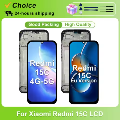 IPS" For Xiaomi Redmi 15C 4G 5G LCD Display Touch Screen 25078RA3EA For Xiaomi Redmi 15C Eu Version 