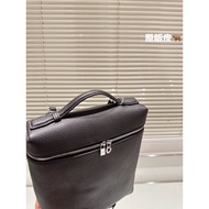 pure leather loro piana l19 cowhide backpack women's leather backpack versatile men's bag size 23cm