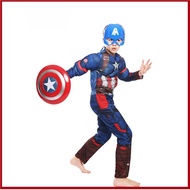 Muscle Captain America Costume for Kids Adult Marvel Superhero Suit Captain America Cosplay for Boys
