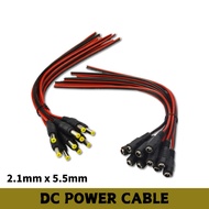 5pcs DC Plug 12V 5.5mm-2.1mm Male / Female Jack Cable Pigtail CCTV Power Adaptor Plug Connector
