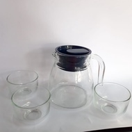 Kimglass KENZO Teapot Korea 4 Set Kaca / Teapot 4 Set / Teko 4 Set Korea Style
