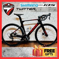 AEROZ WINDPRO TWITTER R10 SHIMANO 105 R7000 CARBON FRAME DISC BRAKE RB ROAD BIKE ALCOTT CAMP JAVA