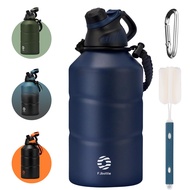 Fjbottle Insulated Half Gallon Water Bottle 64oz with Magnetic Lid,Stainless Steel Double-Wall Vacuu