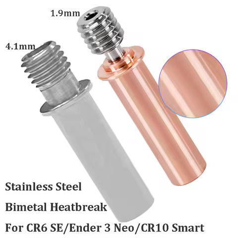 2pcs Stainless Steel/Bimetal Throat 3D Printer Parts CR-6 SE Bi-Metal Heatbreak For CR6 SE Ender 3 N