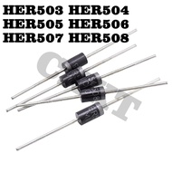 20~50pcs HER503 HER504 HER505 HER506 HER507 HER508 In-Line Rectifier Diode DO-201AD