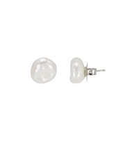 925 Sterling Silver Freshwater White Keshi Cultured Pearl Earrings for Women, 8-9mm Baroque Pearls H