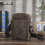 Genuine Leather Men Mini Crossbody Bags Messenger Bags Traveling Casual Small Shoulder Bag Male Hand