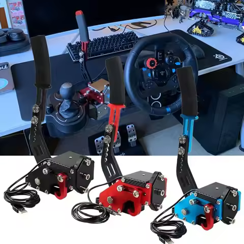 2-in-1 USB Racing Games Handbrake Support G25/27/29 T300 T500 PS4 ONE Simracing Game14 Bit Handbrake