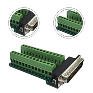 DB25 male to terminal block adapter, 25-pin connector, nut type DB25-G2-01