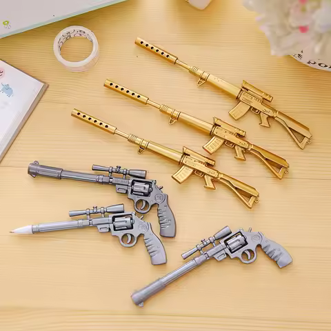 Creative Gold Sniper Gun Grey Gun Shapes Creative Gel Pen Water Pen Sign Pen Student Stationery Manu
