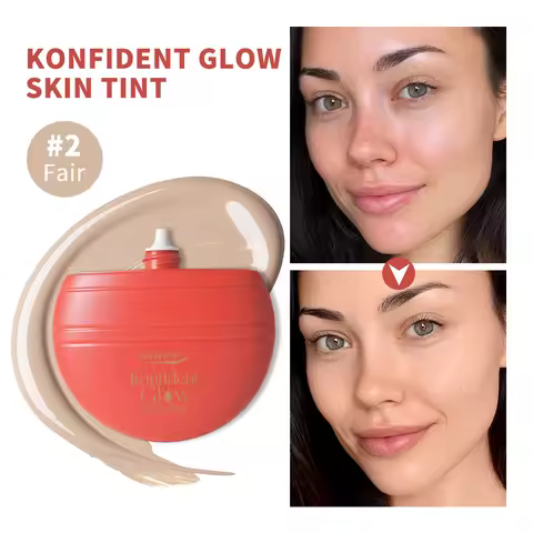 Hydrating Glow Skin Tint Foundation Oil-Free Glass Skin Facial Makeup Base Sweat Resistant Skin Frie