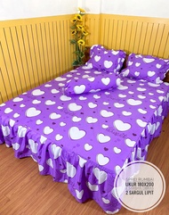 Sprei rumbai warna ungu ukuran 180 x 200