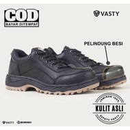 IRON TIP SAFETY SHOES (GENUINE LEATHER) MEN'S SEMI BOOTS TYPE LOW BOOT SAVETY BUT SEPTI BUTS SEVTI B