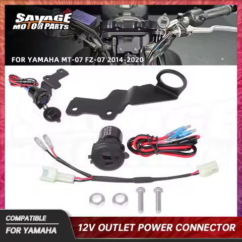 For YAMAHA MT07 FZ07 3.0 Power Outlet Connector MT-07 FZ 07 2014-2020 Motorcycle Accessories Auxilia
