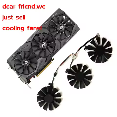 3Pcs/Set,PLD09210S12HH,Video Cooler,Graphics Fan,For ASUS STRIX R9 390X 390 RX480 RX580 GTX1080 1070