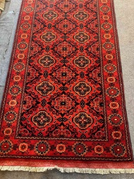 "Afghan Biljik Brilliance: Handmade Hall Runner with Thick Double Knot Quality 100% Wool Size 578x78