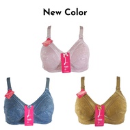 Lydyly Bra Wanita BH L021 Model Full Brukat Big Size Bra Tanpa Kawat kombinasi Jaring-jaring