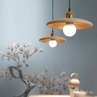 Japanese style Pendant Lamp log vintage walnut Hanging Lamp E27 LED Bedroom Lamp Dining Lamp Pendant