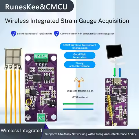 CMCU-09 Wireless integrated strain gauge acquisition module, RS485 transmitter, high-precision full-