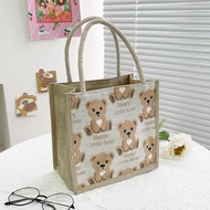 handbag women handle bag handbag women bonia Retro Cute Style Linen New Plaid Shoulder Bag