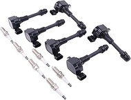 Dowfane Ignition Coil & Spark Plug 6Pcs 22433-8J11C UF349 Compatible with Infiniti Nissan Altima Max