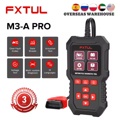 FXTUL* M3 Motorcycle Diagnostic Tool OBD2 Clear Fault Codes Scanner Support Engine ABS Systems For Y