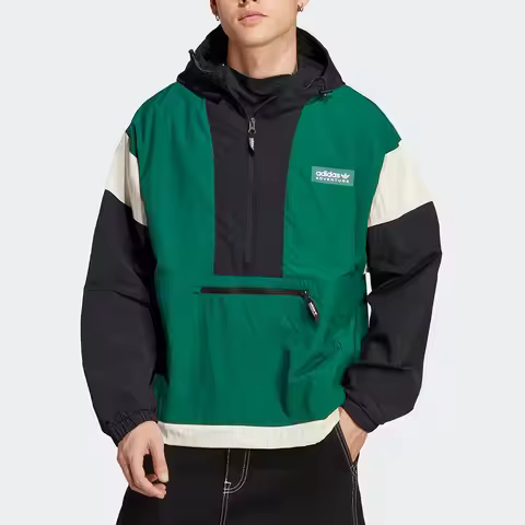 Adidas Official Genuine Trefoil Men's Sports Hooded Half-zip Sweatshirt IC5640