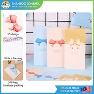 3D Folding Greeting Card Wish Party/Wedding Invitation Birthday/Holiday Greetings Writing Card Best 