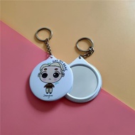 Fengya Stops For You ATEEZ Keychain Key Ring Pendant Makeup Portable Mirror ATINY Pendant JONG HO WO
