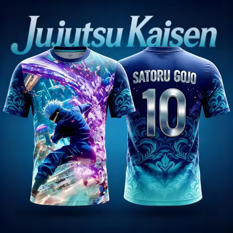 Jujutsu Kaisen 2026 Summer New NO.10 NO.7 Satoru Gojo Anime Special Football Jersey T-Shirt Adult Me