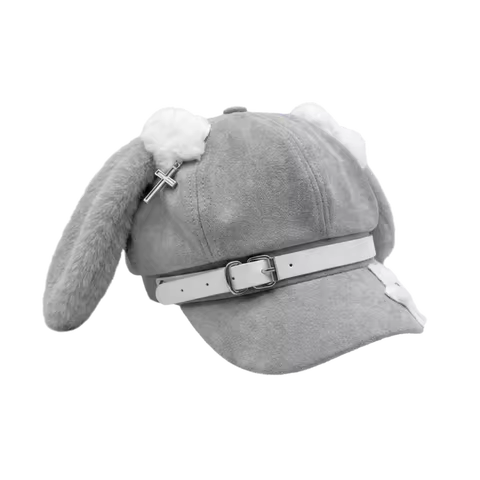 Fashion Cat Ears Dog Ears Beret Lolita Gothic Newsboy Cap Soft Fabric Y2k Octagonal Hat Ladies