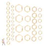 YGBG 40 PCS Hex Lock Nuts, Thin Hex Lock Nut Assortment, Assorted G1/8 G1/4 G3/8 G1/2 G3/4 G1 Pipe F