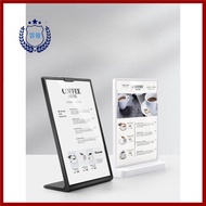 A a4 Table Card Holder Price List Menu Display Burger Milk Tea Shop Dining Stand Acrylic 5FEZ