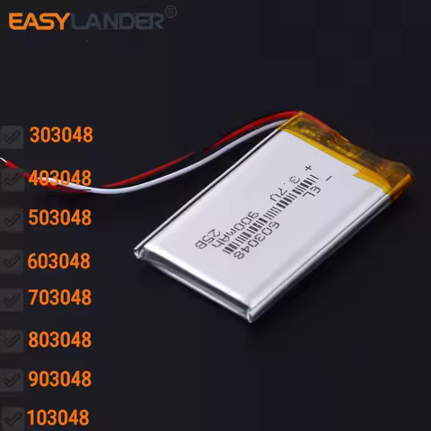 3-wire 403048 3.7V 600mAh 303048 503048 603048 703048 803048 903048 103048 123048 Lipo li Polymer Li