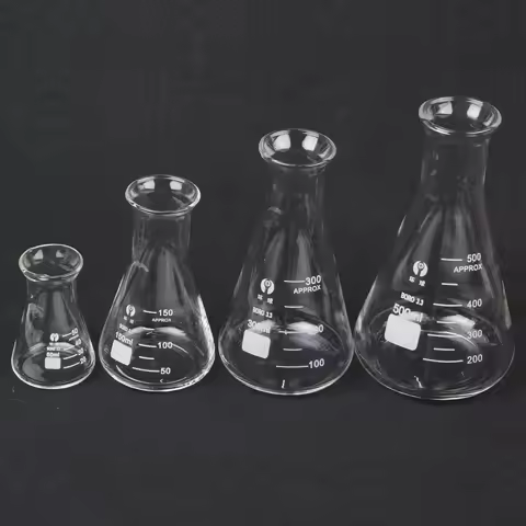 50/100/150/250/300/500/1000ml Bell Mouth Borosilicate Glass Conical Erlenmeyer Flask Lab