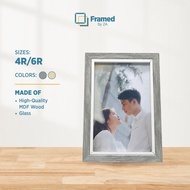 2A Picture Frame 4R/6R Modern Aesthetic Wood Design Wall Decor Photo Frame (Y2106) frame gambar