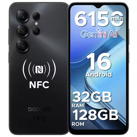 DOOGEE Note56X Pro Cell Phone Android 16 6.56'' HD+ 90Hz Display 32GB+128GB 6150mAh Large Battery T7