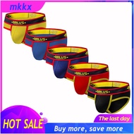 5ชิ้นล็อต U นูนผ้าฝ้ายพิมพ์นุ่มเซ็กซี่ Undenwear ผู้ชาย Jockstrap กางเกงผู้ชายชุดชั้นในบิกินี่เกย์ผู
