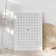 99 Islamic Muslim Names of Allah with meaning, Asmaul Husna Calligraphy, Allah Name Wall Print, Livi